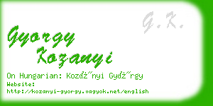 gyorgy kozanyi business card